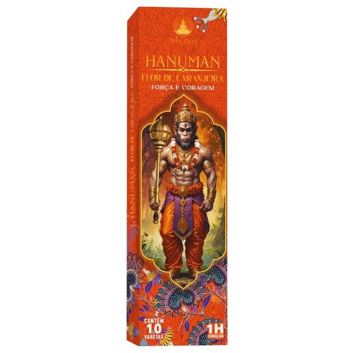 Incenso Natural Hanuman Força e Coragem - Flor de Laranjeira - Vila Zen